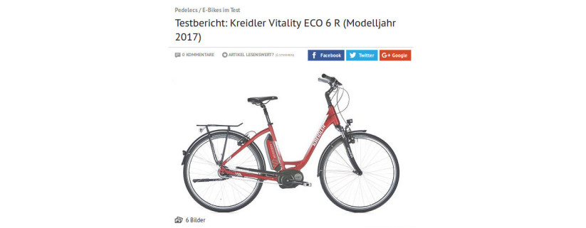 www Fragment recenzji roweru Kreidler Vitality Eco 6